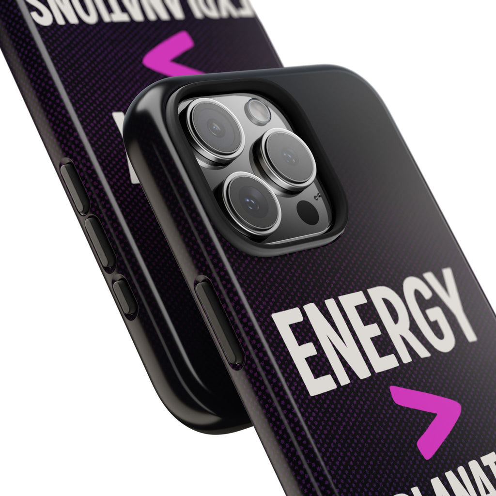 Energy Over Explanations Bold Type Tough iPhone Case
