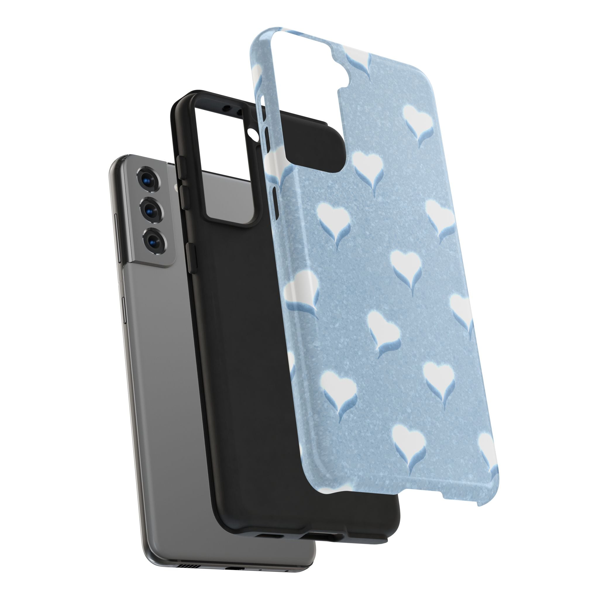 Blush Heart Glow – Soft Sky Blue Tough Samsung Case