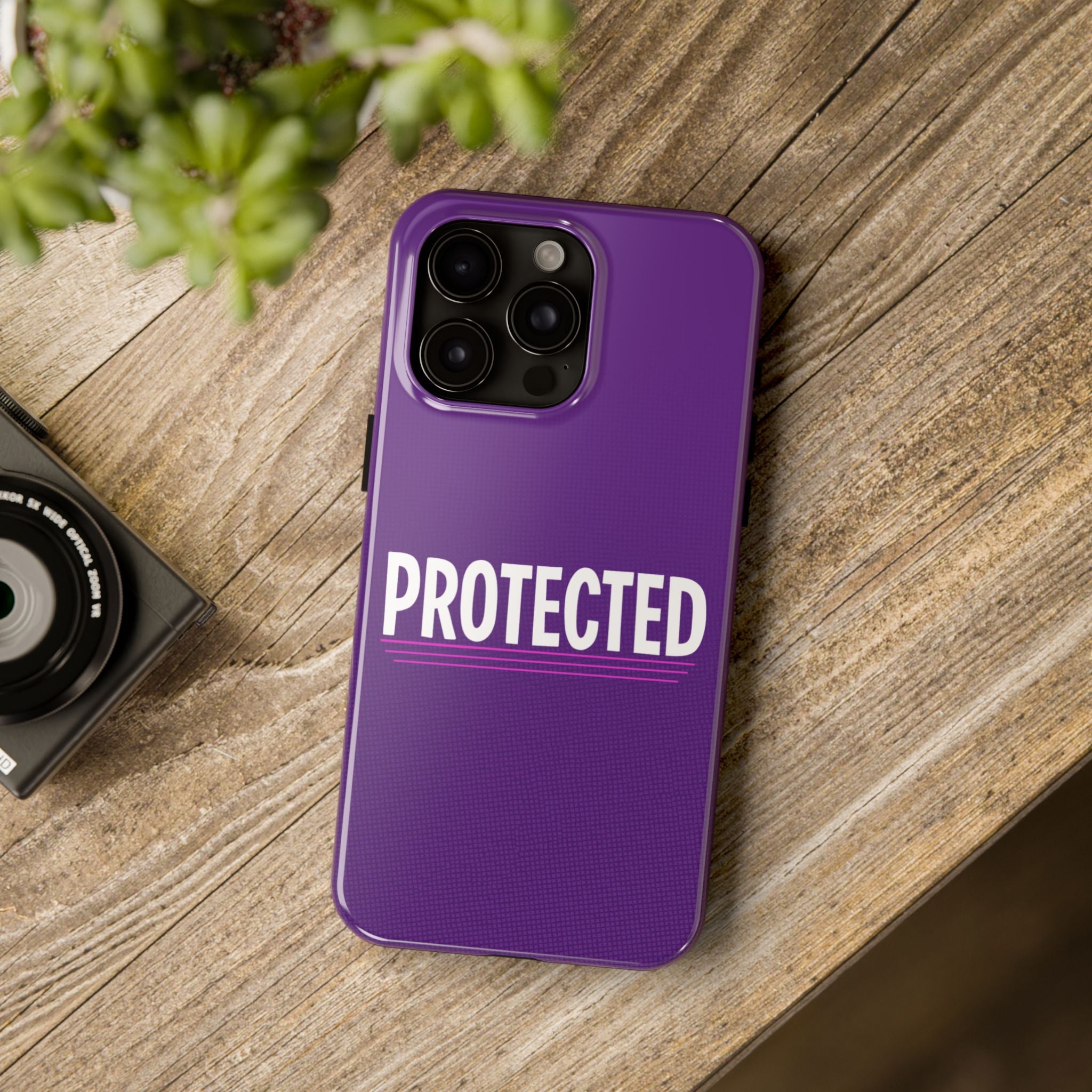 "PROTECTED" Bold Type Tough iPhone Case