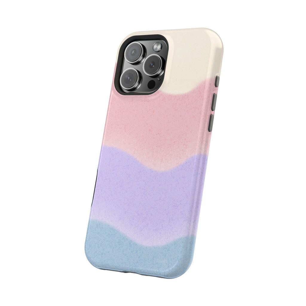 Soft Pastel Waves MagSafe iPhone Case — Dreamy Minimalist Cream, Blush & Lavender