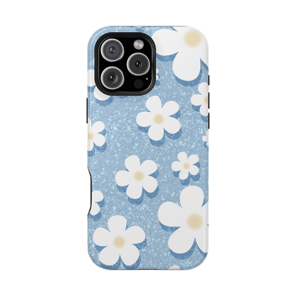 Daisy Daydream – Soft Sky Blue MagSafe iPhone Case