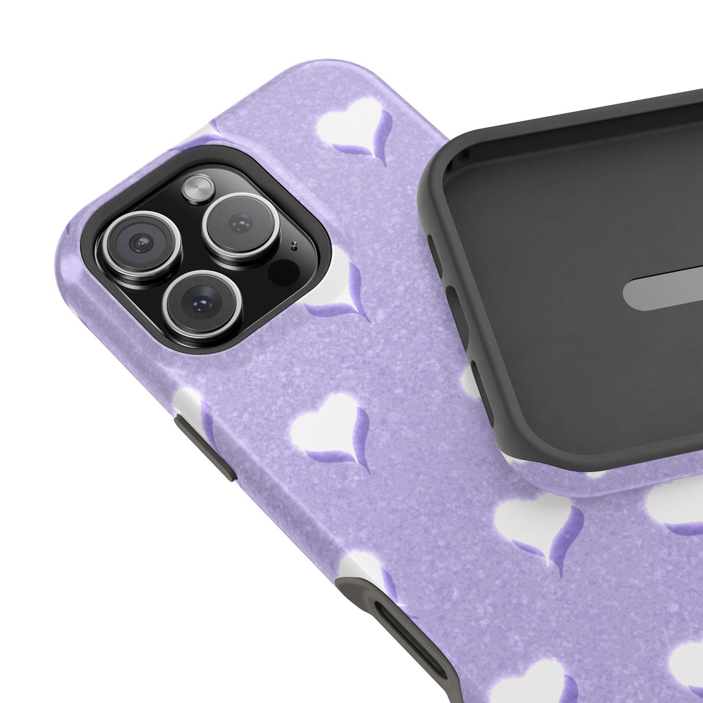 Blush Heart Glow – Soft Lilac MagSafe iPhone Case