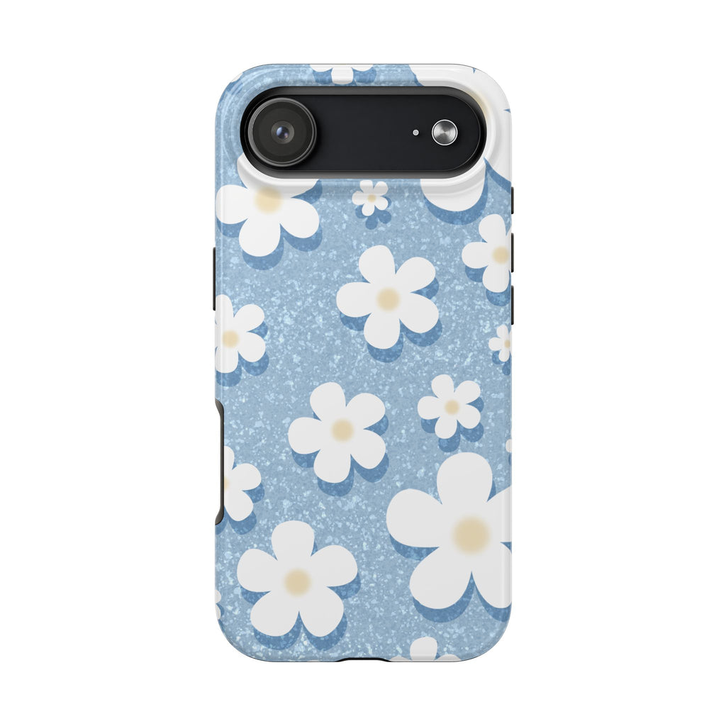 Daisy Daydream – Soft Sky Blue Tough iPhone Case