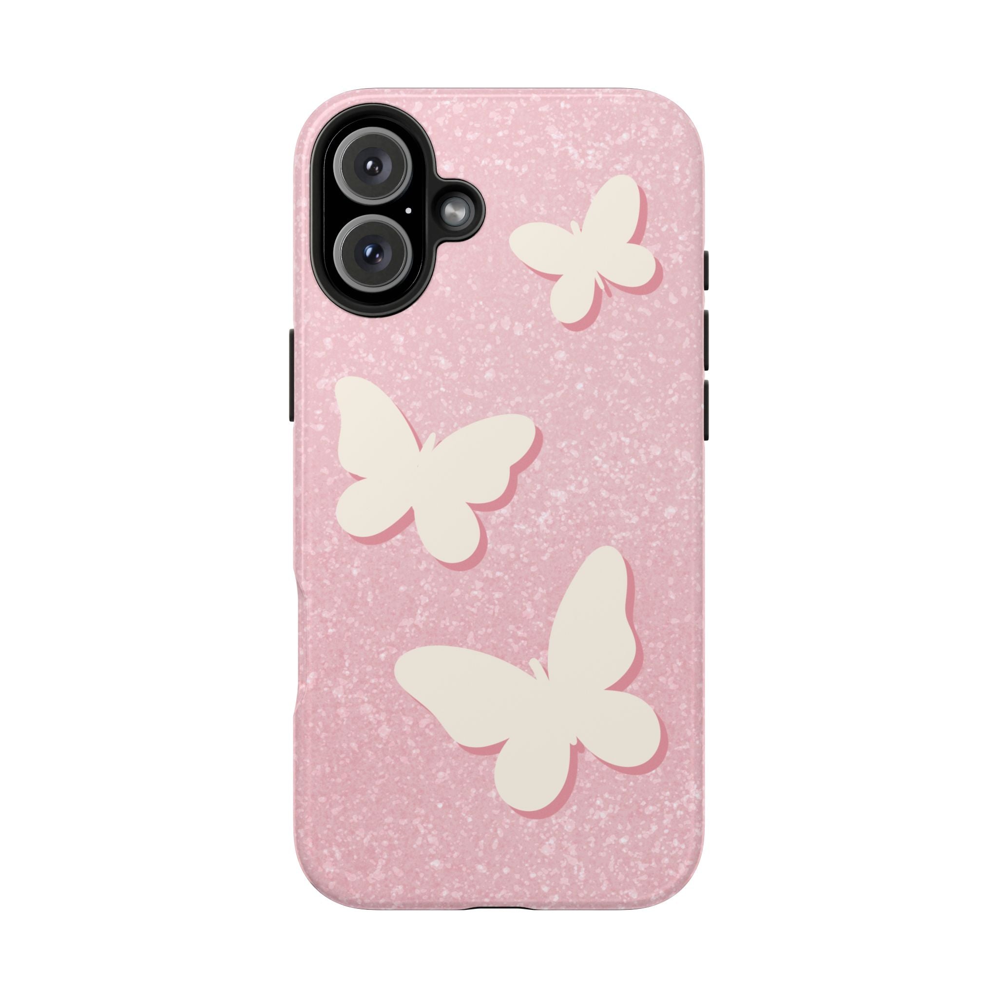 Butterfly Whisper – Blush Pink Tough iPhone Case