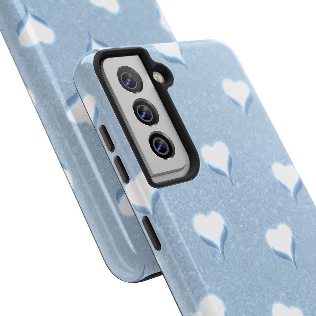 Blush Heart Glow – Soft Sky Blue Tough Samsung Case