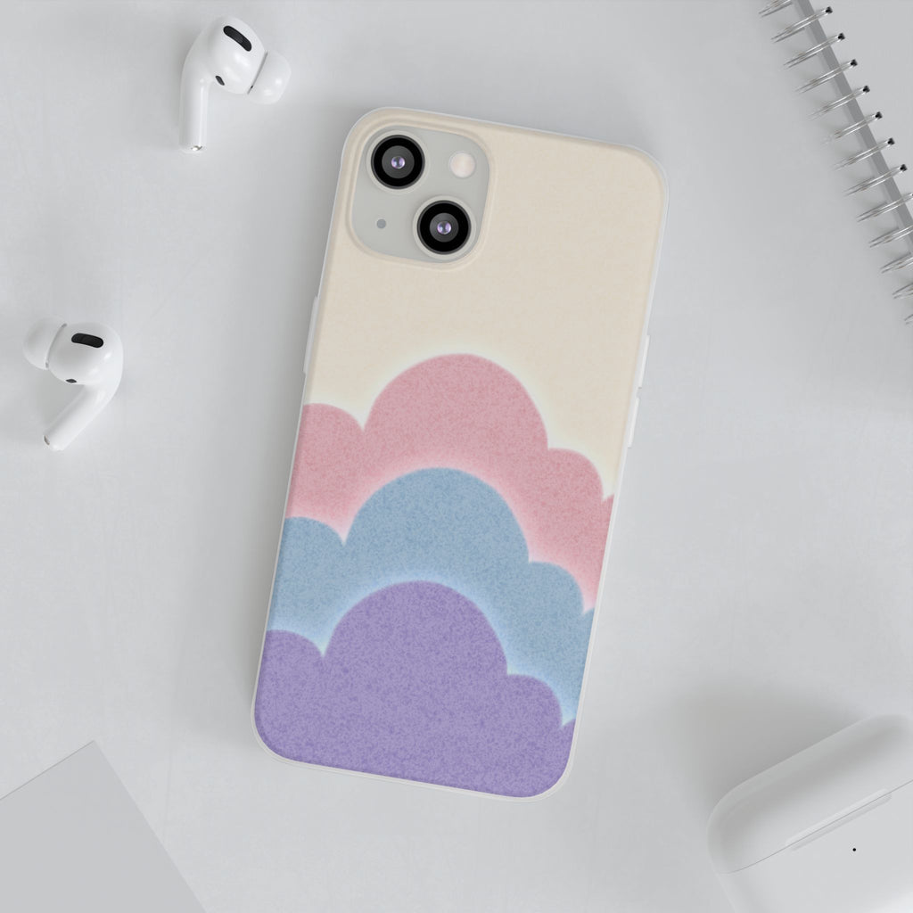 Cloud Aura Pastel iPhone Case — Lavender Crescent Stars Slim Protective Case