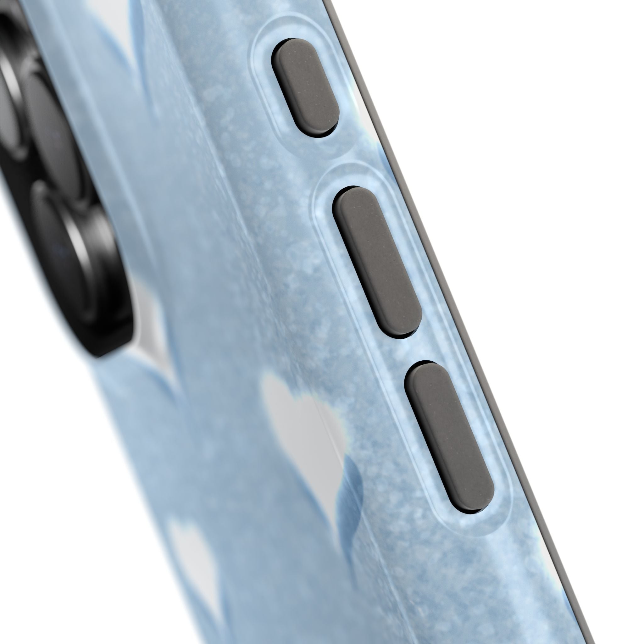 Blush Heart Glow – Soft Sky Blue MagSafe iPhone Case