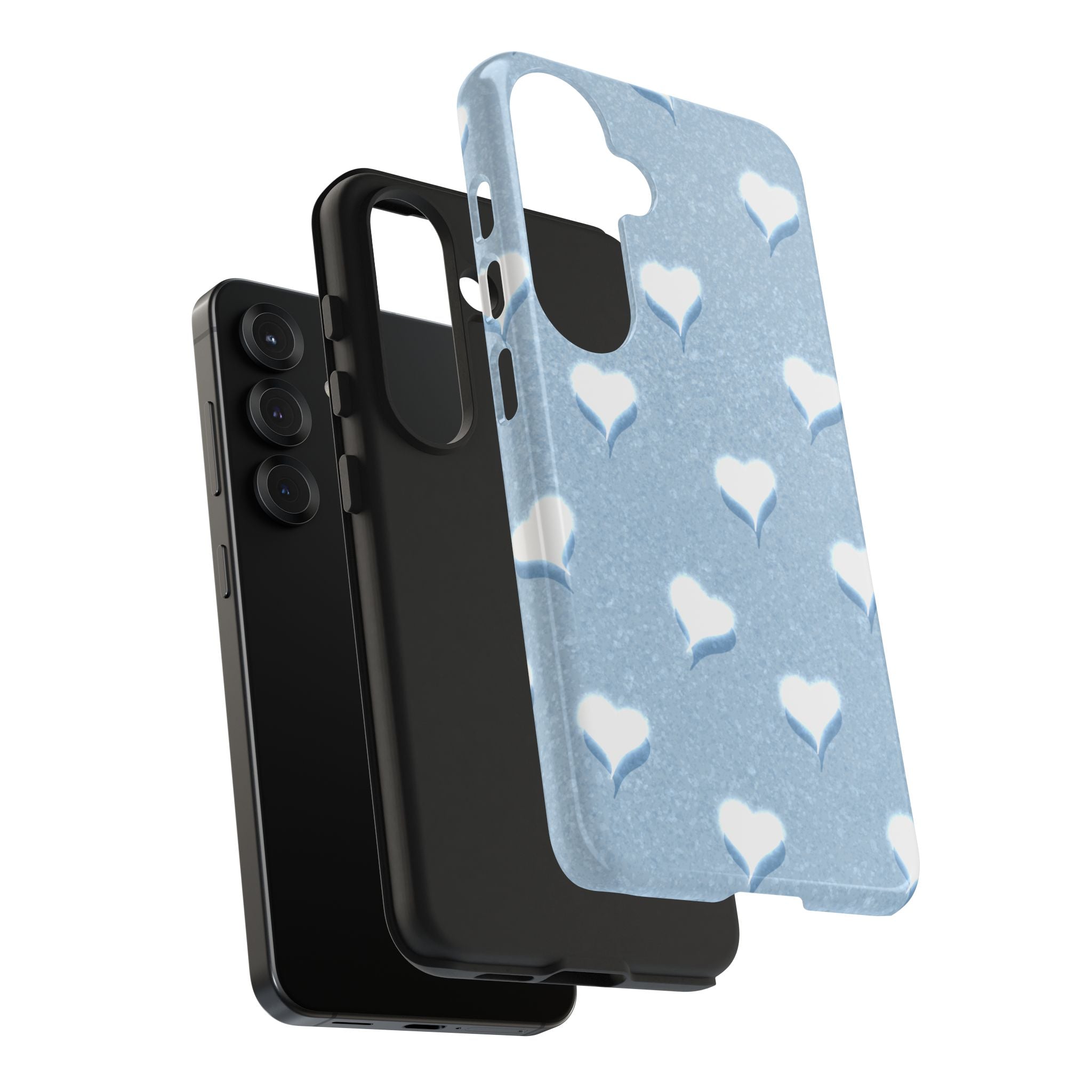 Blush Heart Glow – Soft Sky Blue Tough Samsung Case