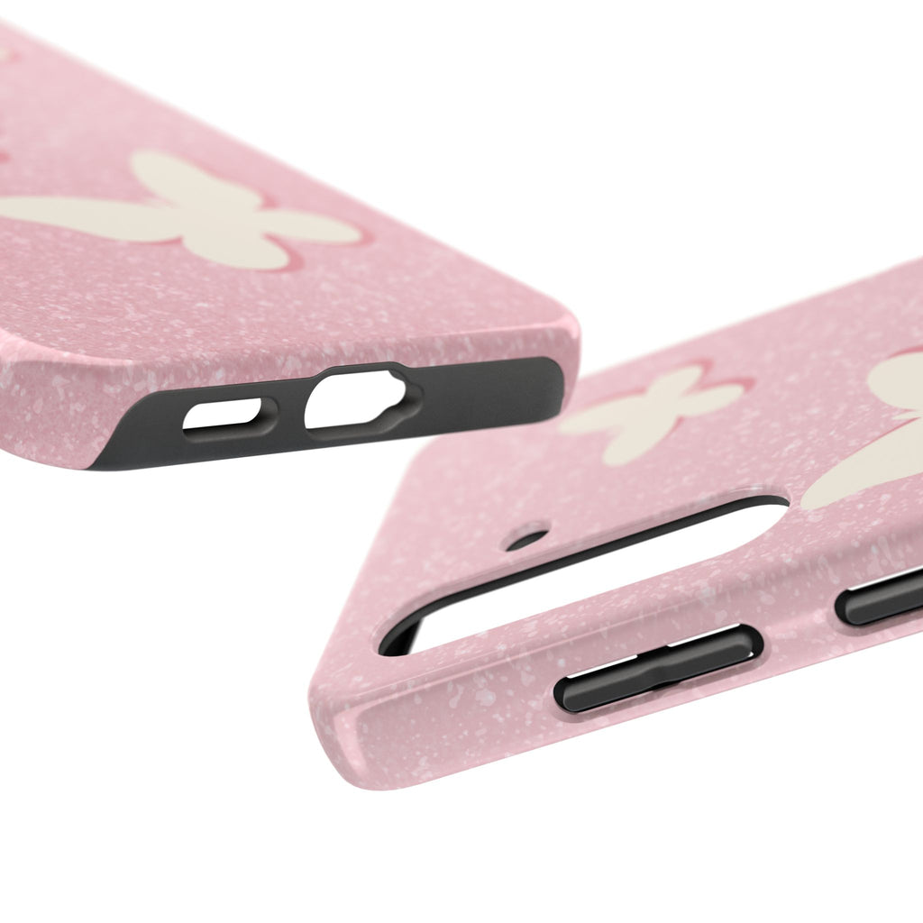 Butterfly Whisper – Blush Pink Tough Samsung Case