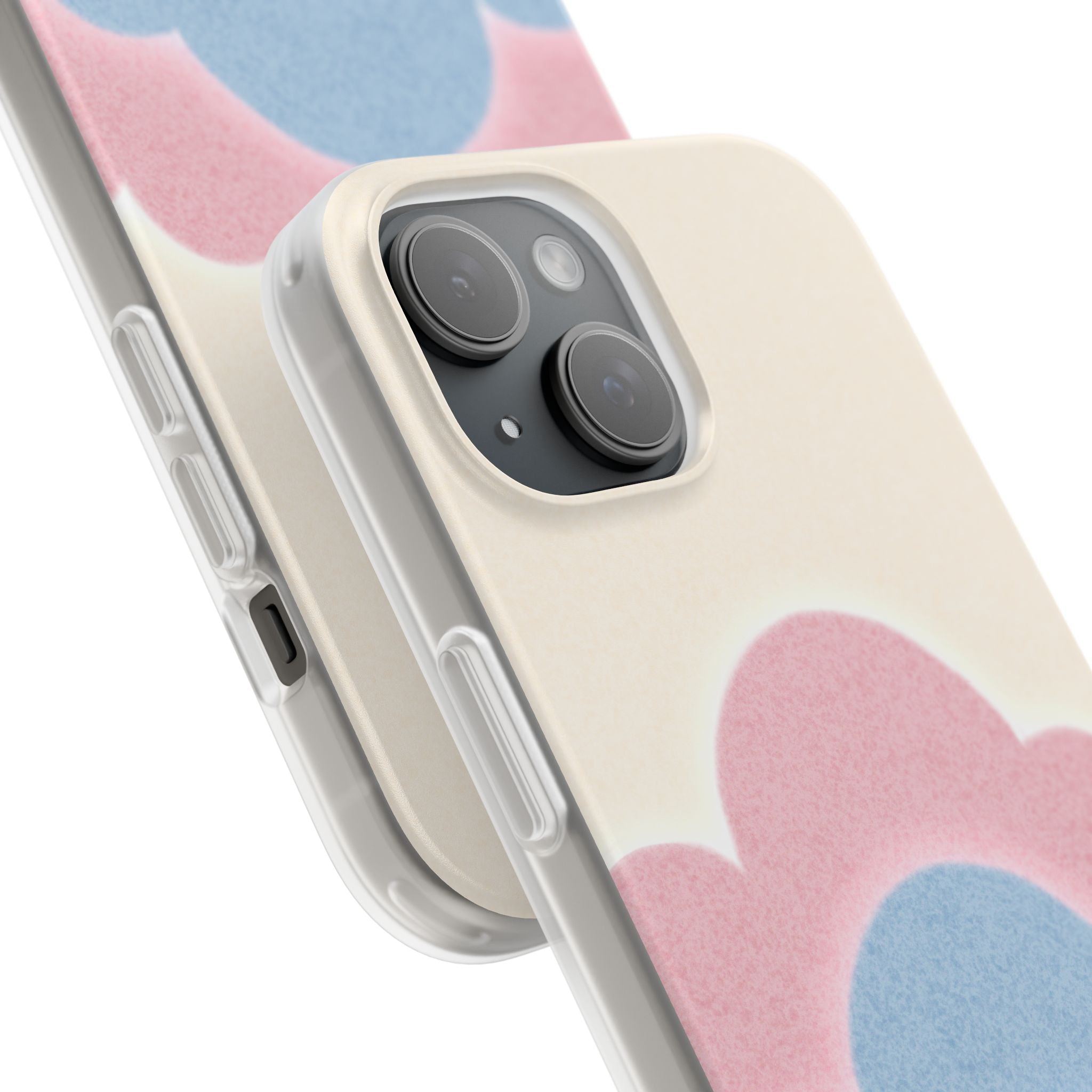 Cloud Aura Pastel iPhone Case — Lavender Crescent Stars Slim Protective Case