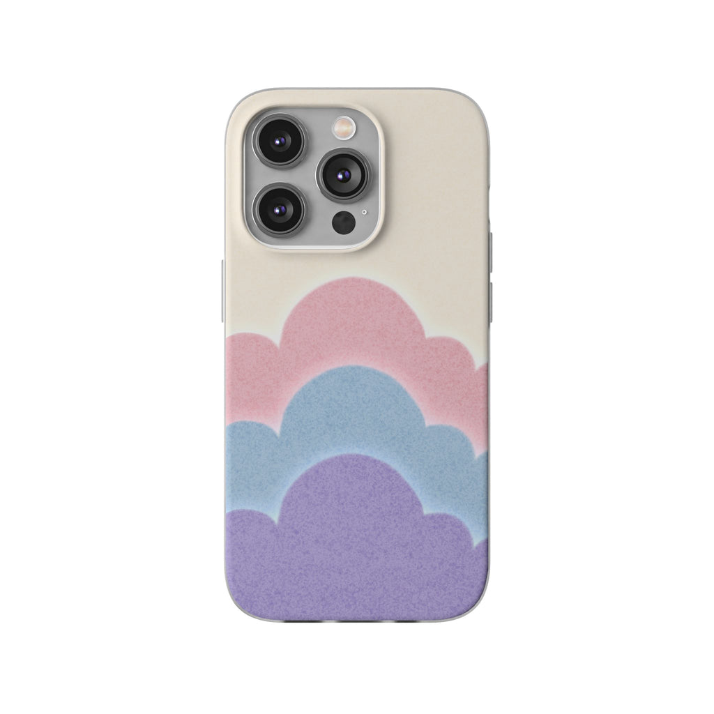 Cloud Aura Pastel iPhone Case — Lavender Crescent Stars Slim Protective Case