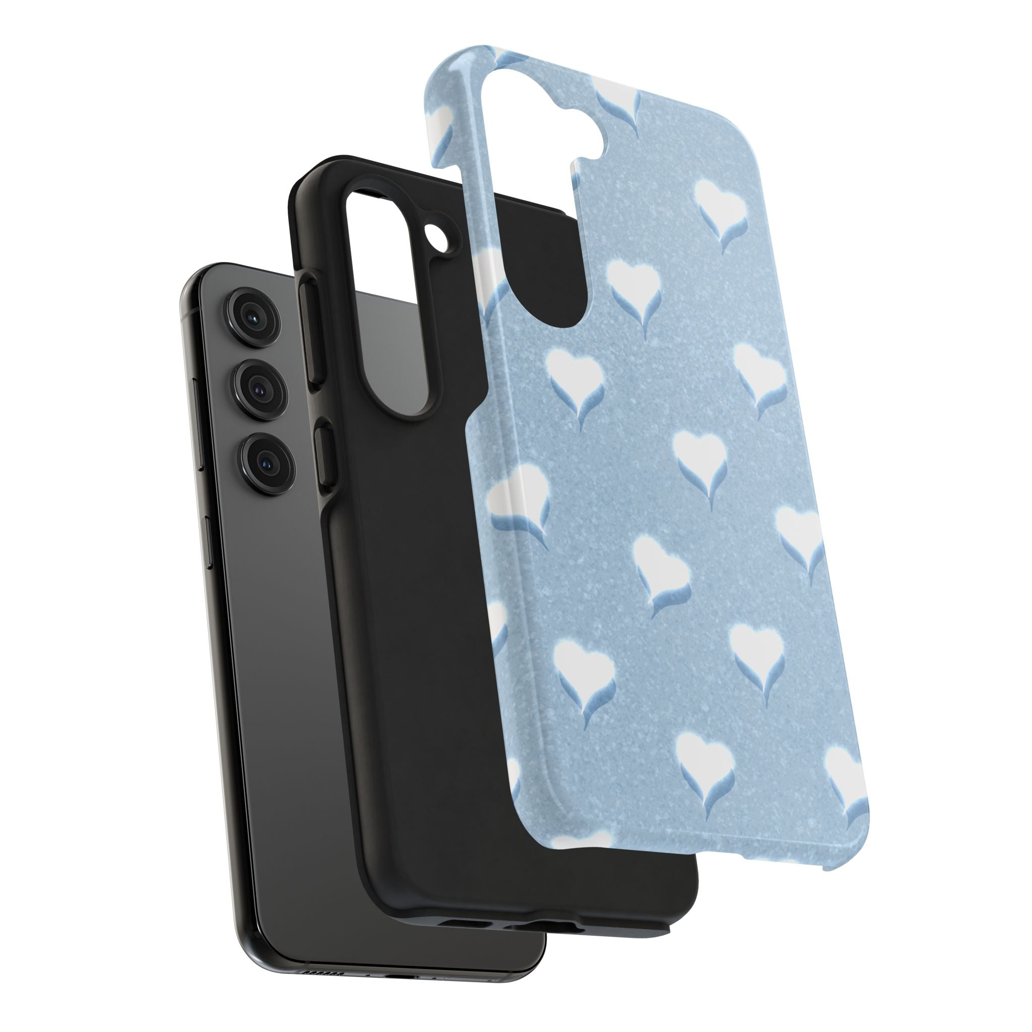 Blush Heart Glow – Soft Sky Blue Tough Samsung Case