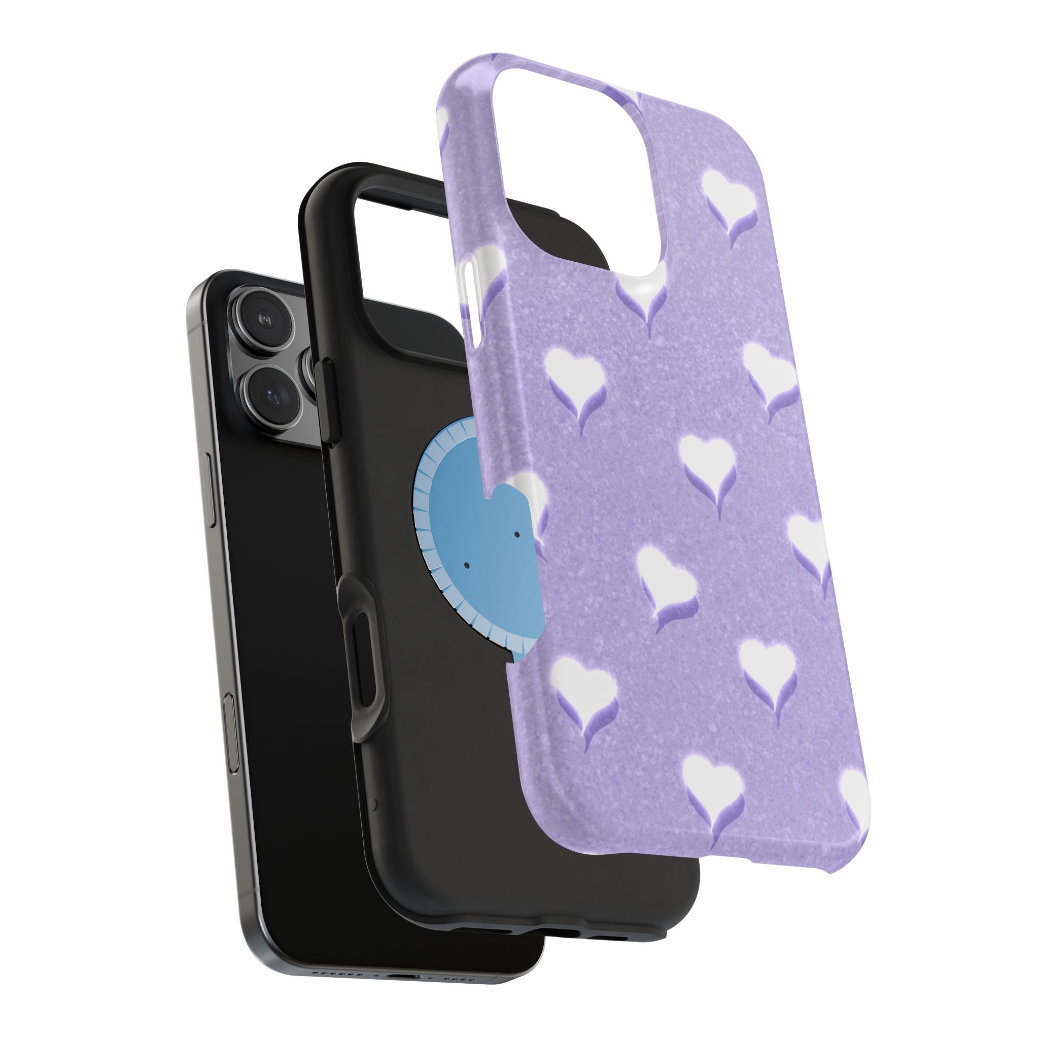 Blush Heart Glow – Soft Lilac MagSafe iPhone Case