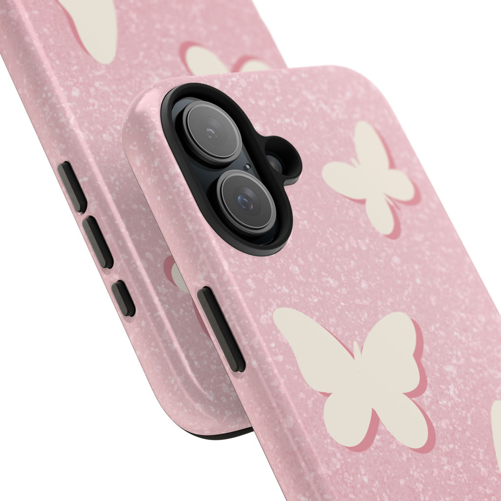 Butterfly Whisper – Blush Pink Tough iPhone Case
