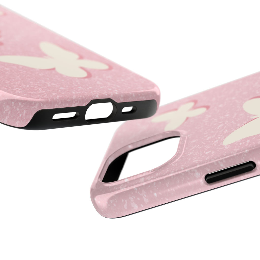 Butterfly Whisper – Blush Pink Tough iPhone Case