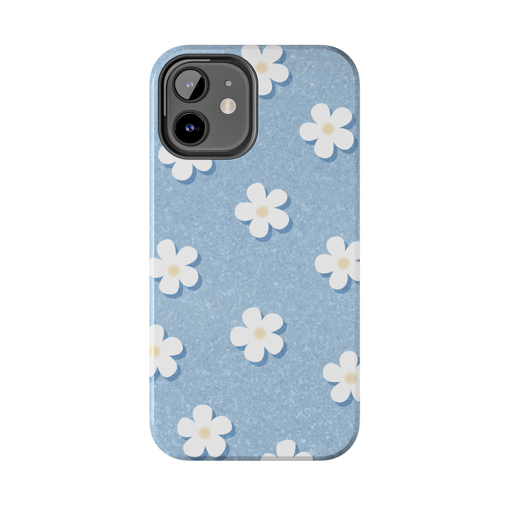 Daisy Daydream – Light Scatter Sky Blue Tough iPhone Case