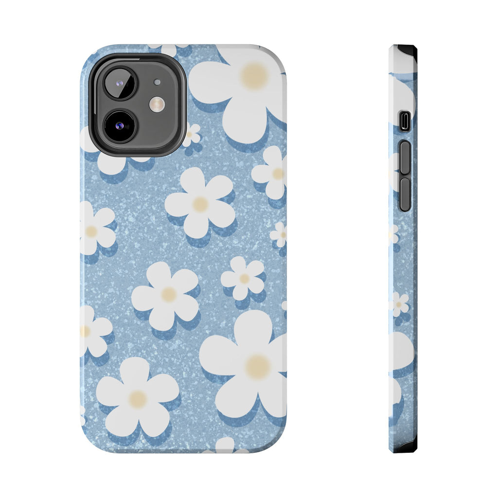 Daisy Daydream – Soft Sky Blue Tough iPhone Case