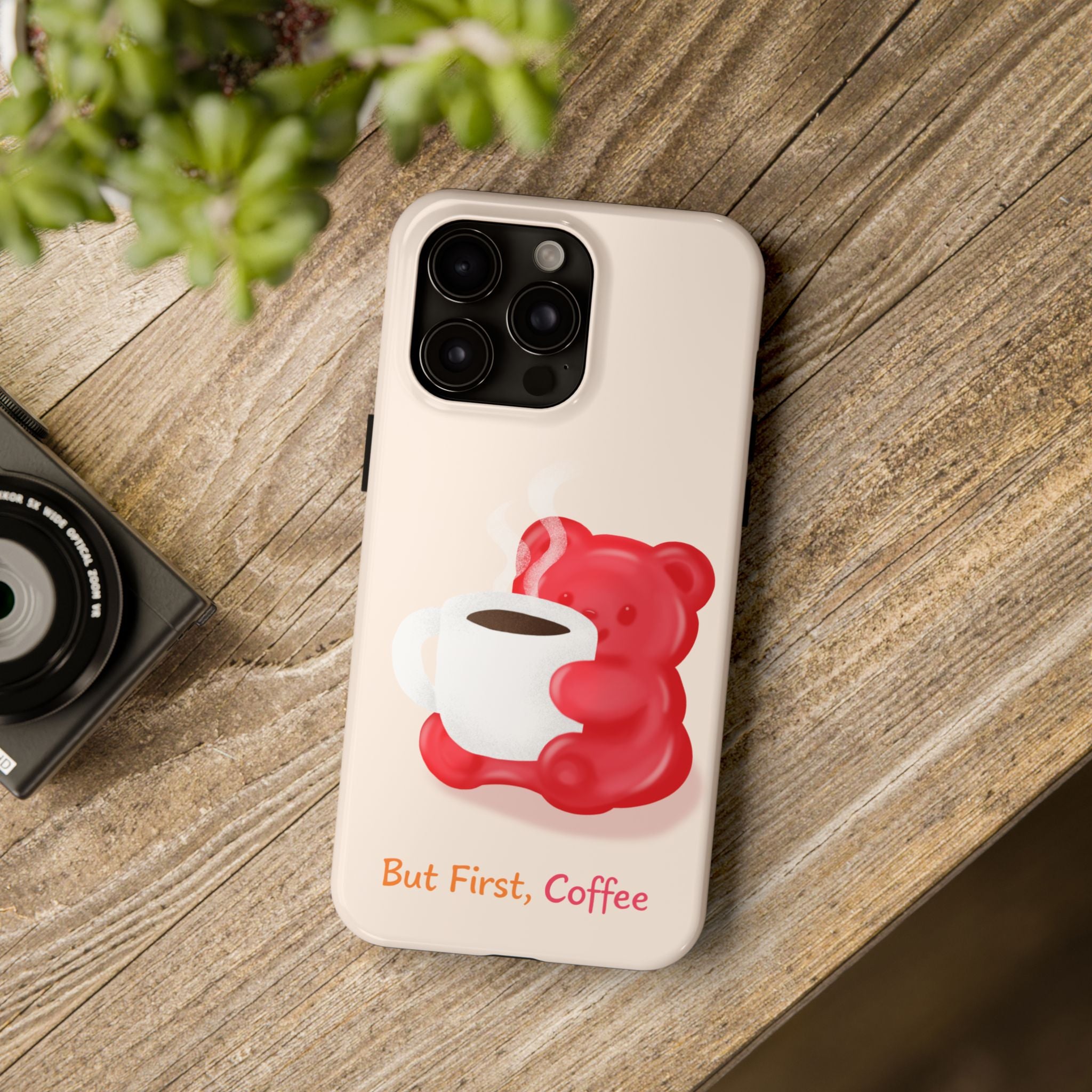 "But First Coffee" Gummy Life Tough iPhone Case
