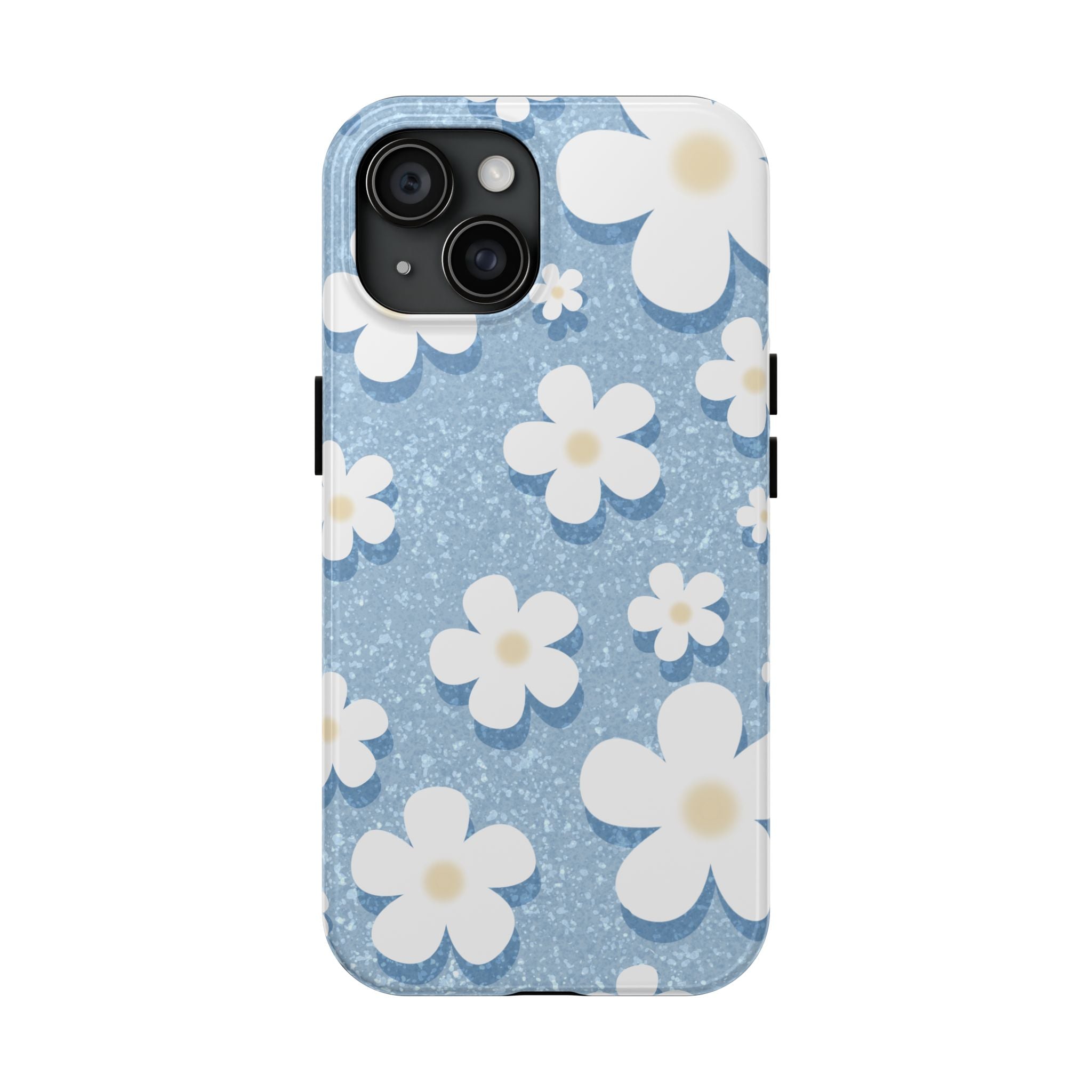 Daisy Daydream – Soft Sky Blue Tough iPhone Case