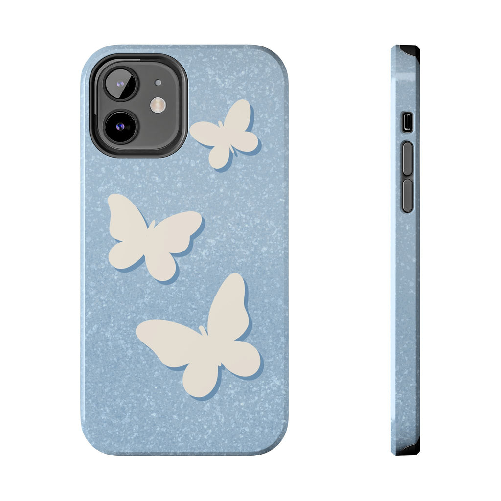Butterfly Whispers Tough iPhone Case - Blue