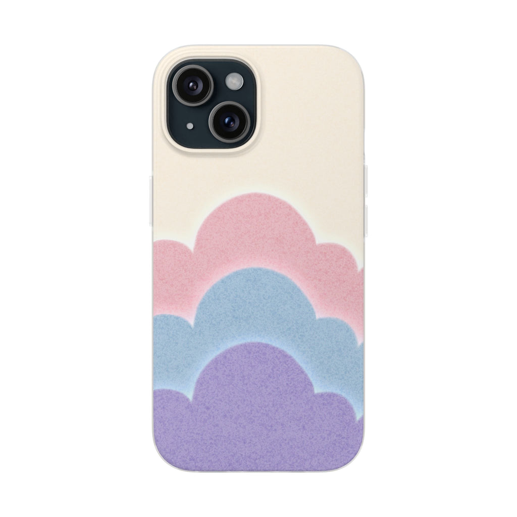 Cloud Aura Pastel iPhone Case — Lavender Crescent Stars Slim Protective Case