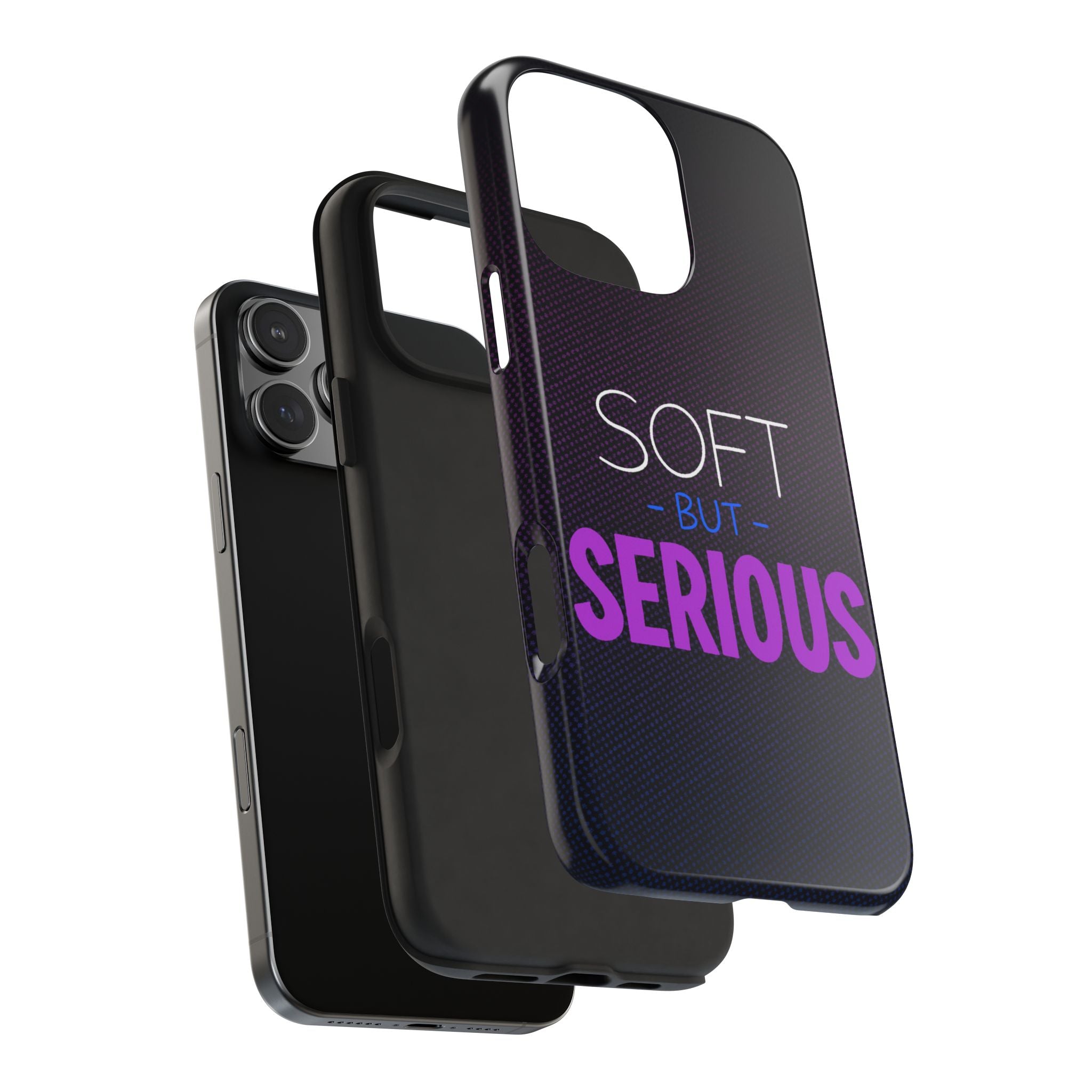 "Soft But Serious" Bold Type Tough iPhone Case