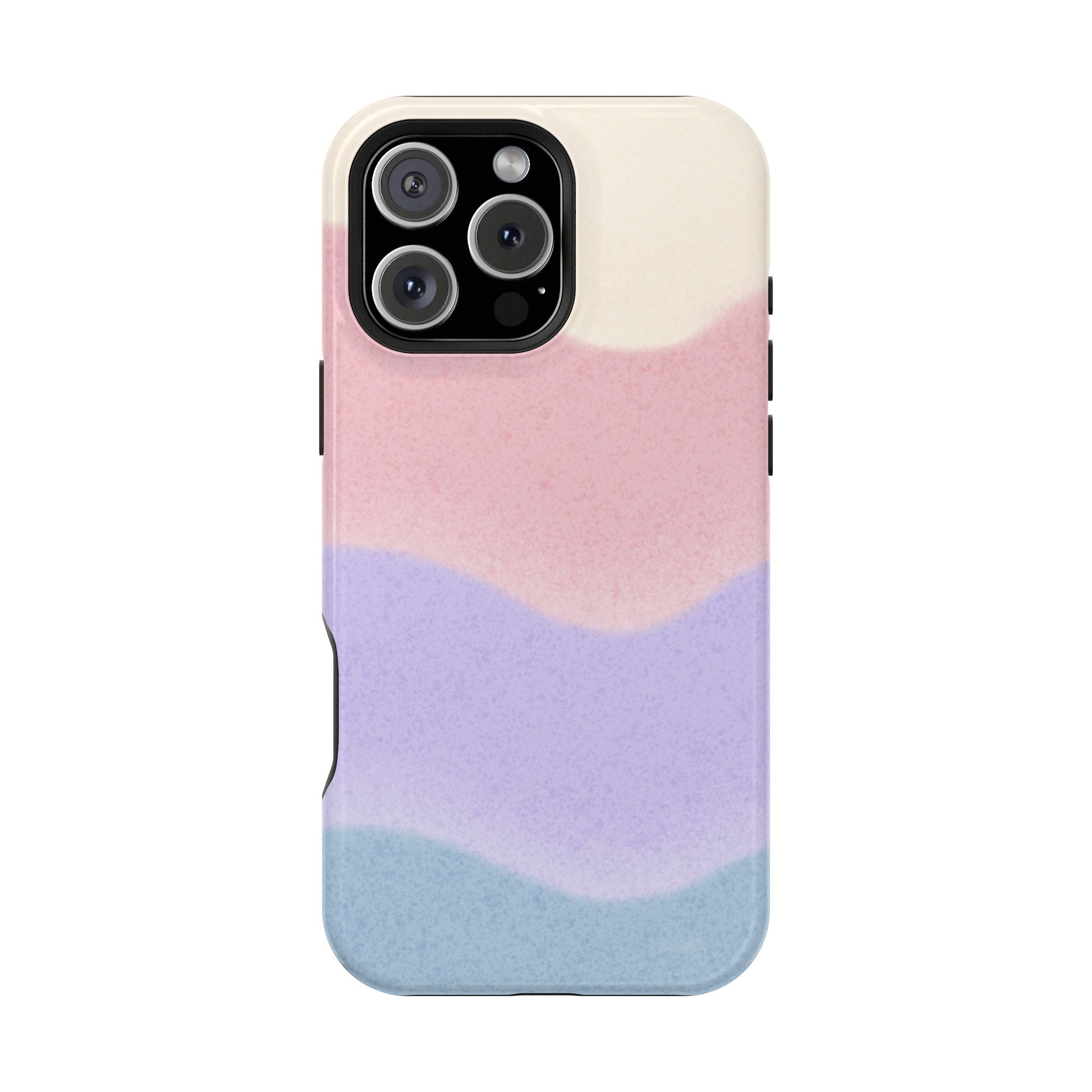 Soft Pastel Waves MagSafe iPhone Case — Dreamy Minimalist Cream, Blush & Lavender