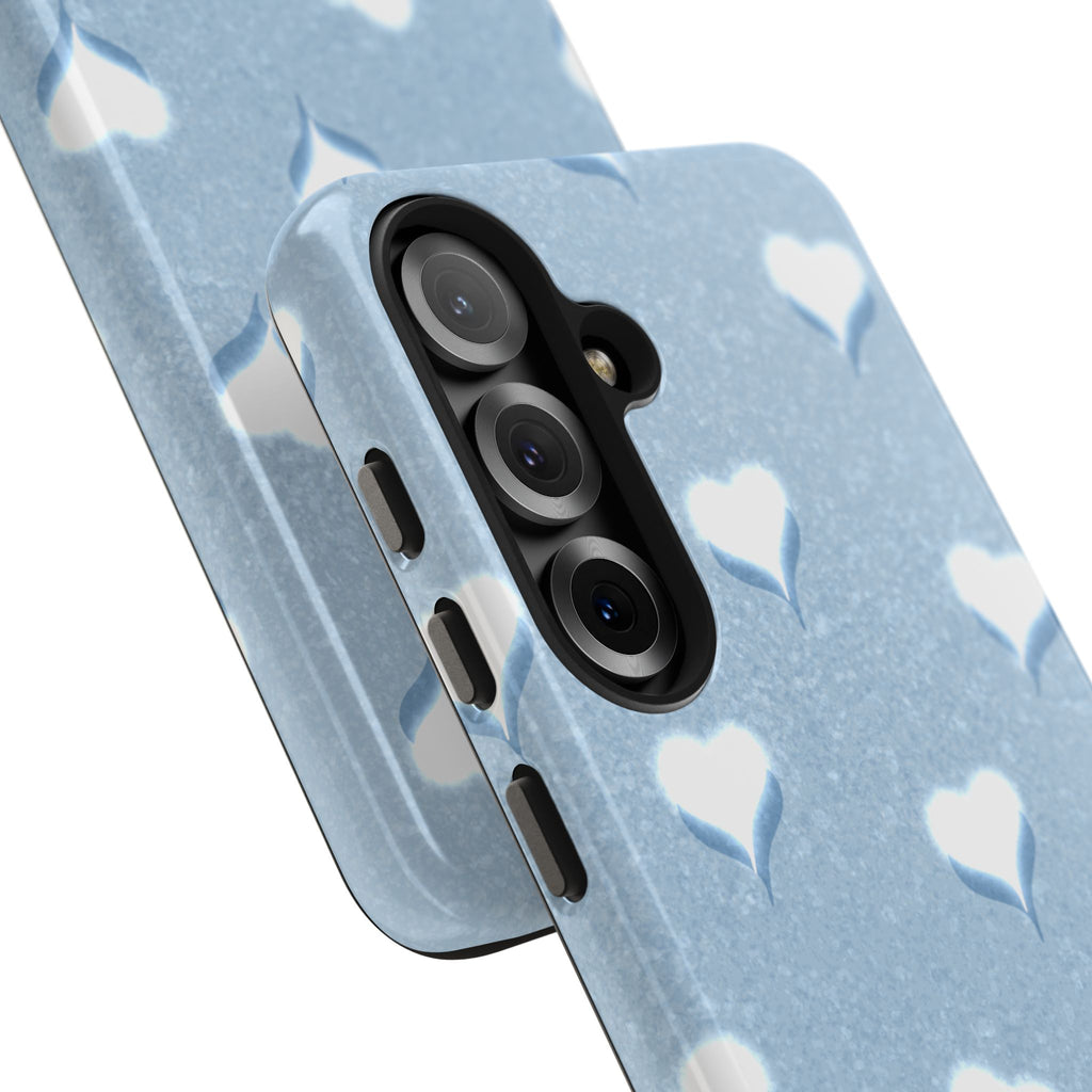 Blush Heart Glow – Soft Sky Blue Tough Samsung Case