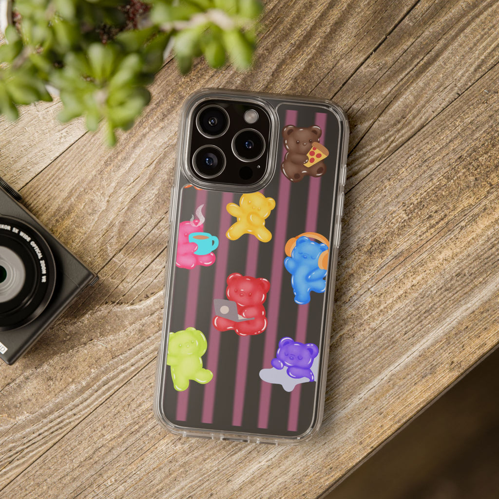 Gummy Bear Life Pattern Clear Case — Colorful Everyday Gummy Bears