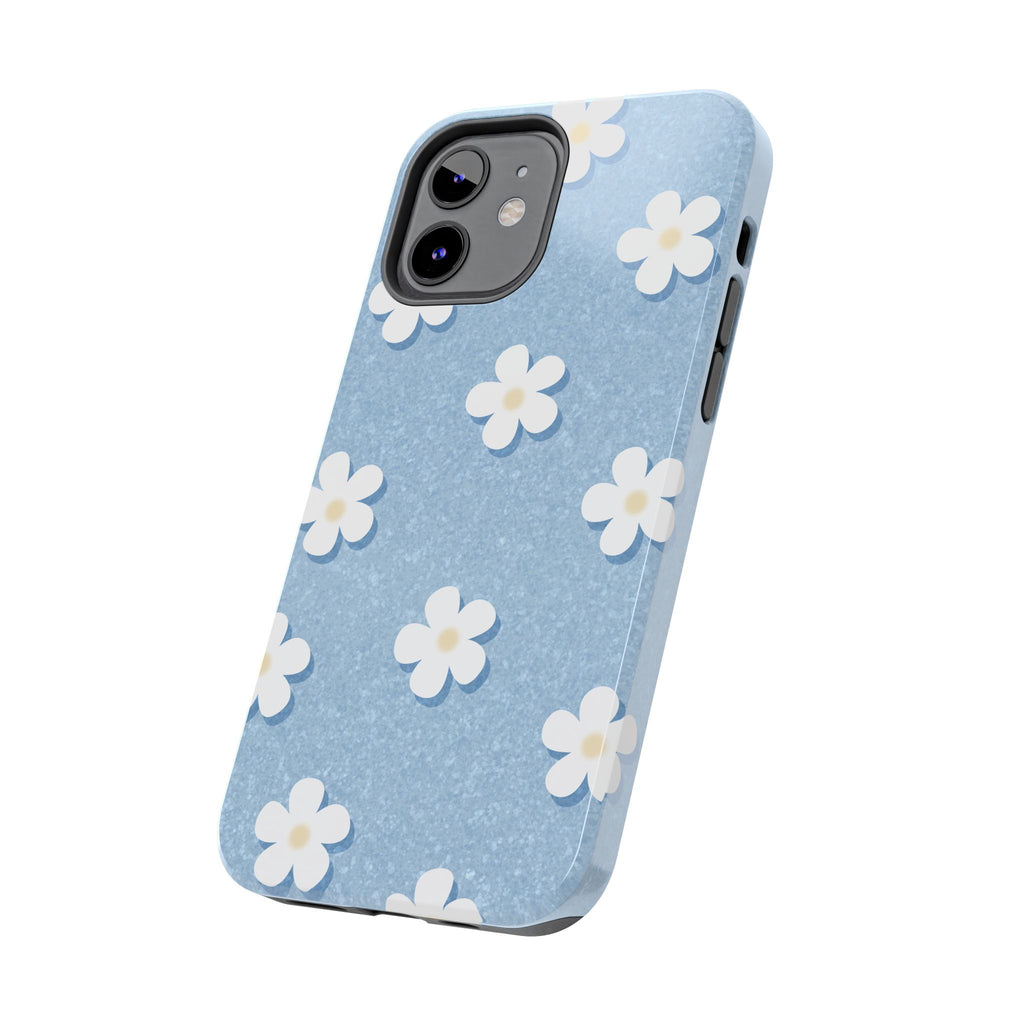 Daisy Daydream – Light Scatter Sky Blue Tough iPhone Case