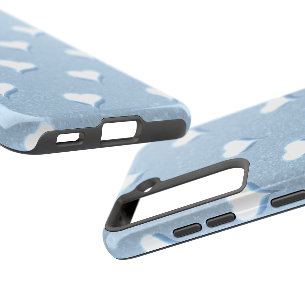 Blush Heart Glow – Soft Sky Blue Tough Samsung Case