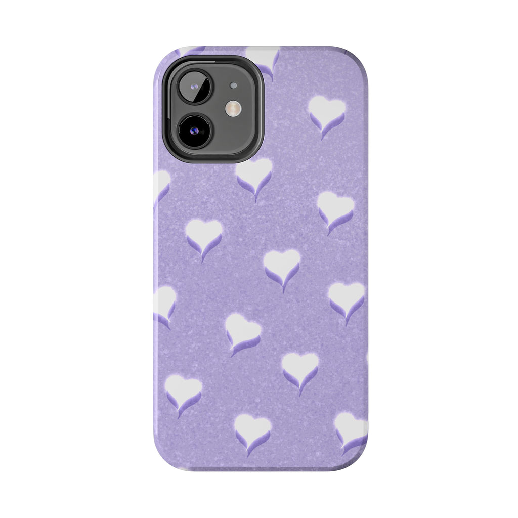 Blush Heart Glow – Soft Lilac Tough iPhone Case