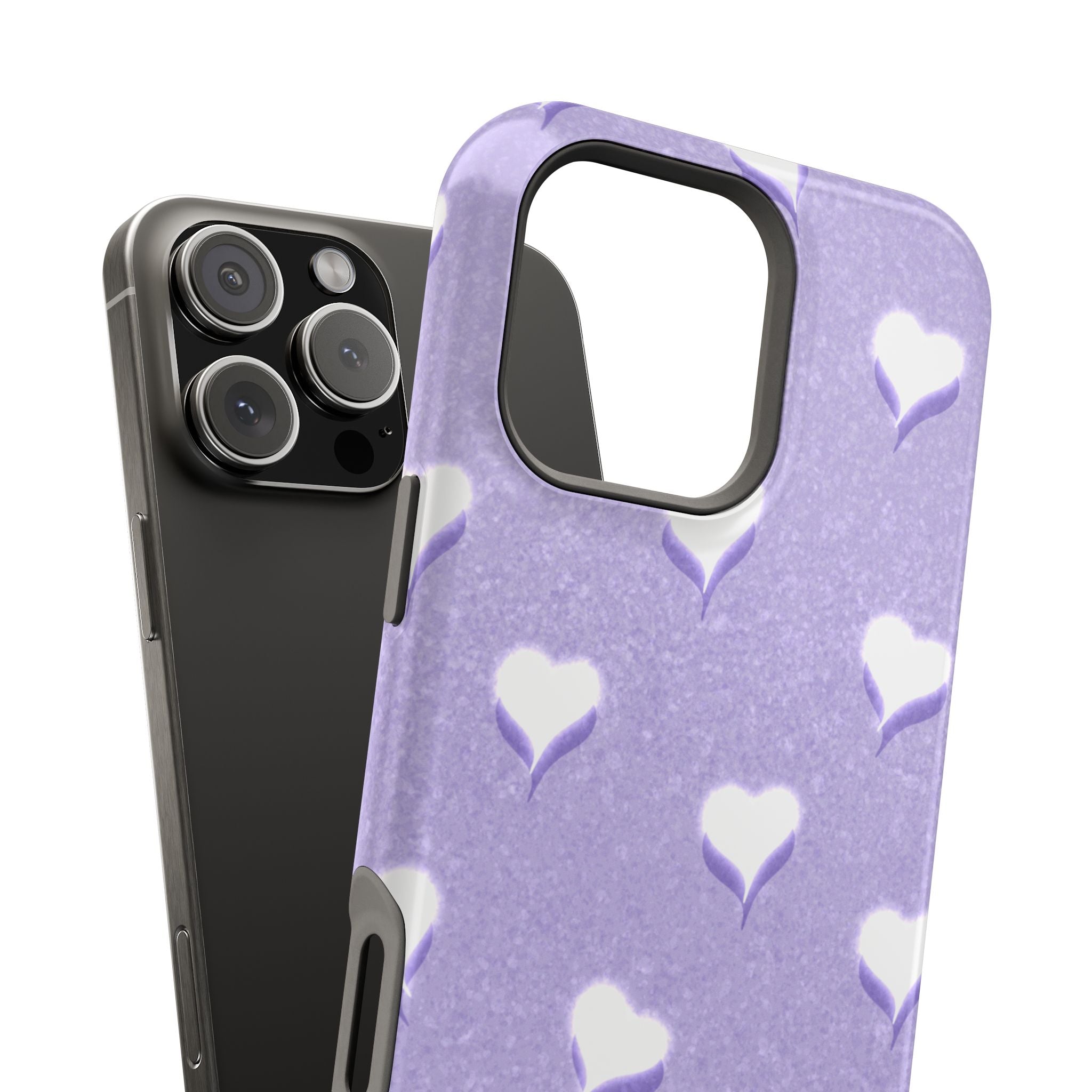 Blush Heart Glow – Soft Lilac MagSafe iPhone Case