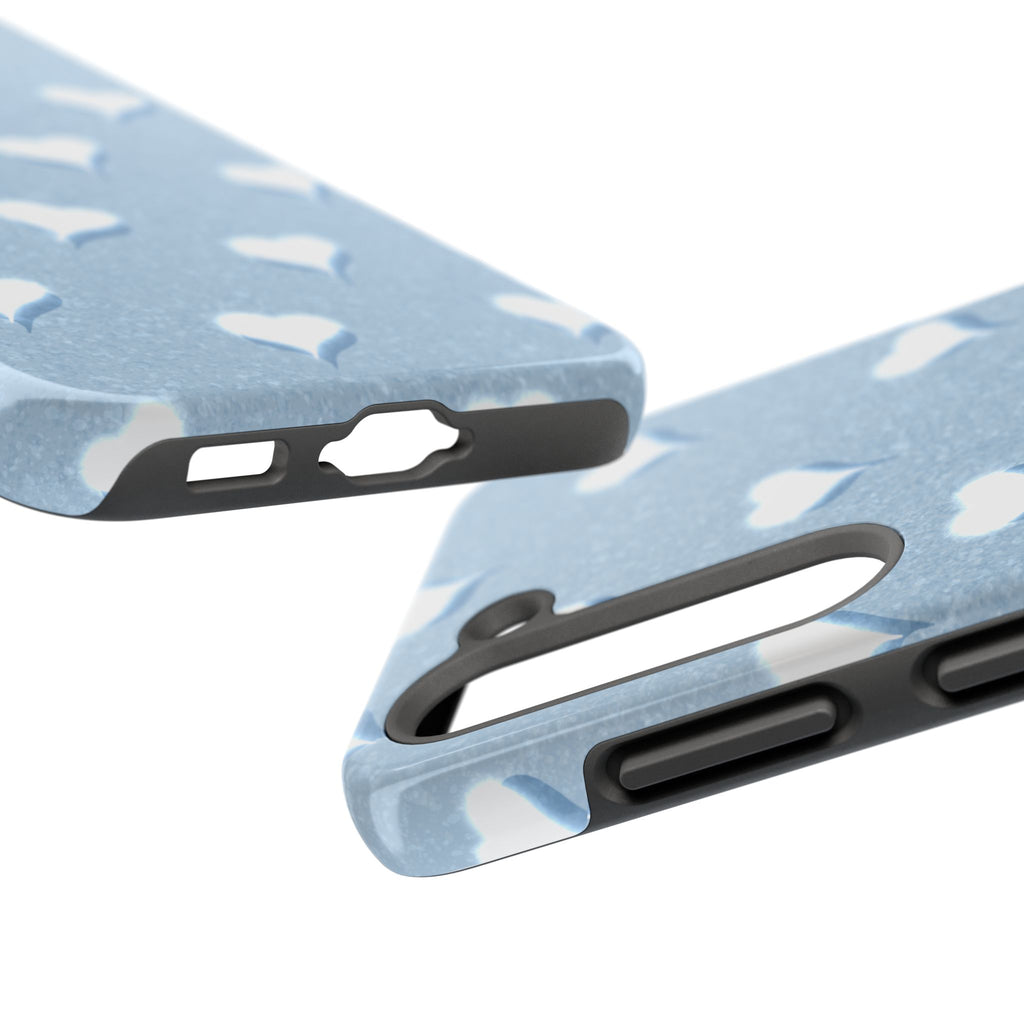 Blush Heart Glow – Soft Sky Blue Tough Samsung Case