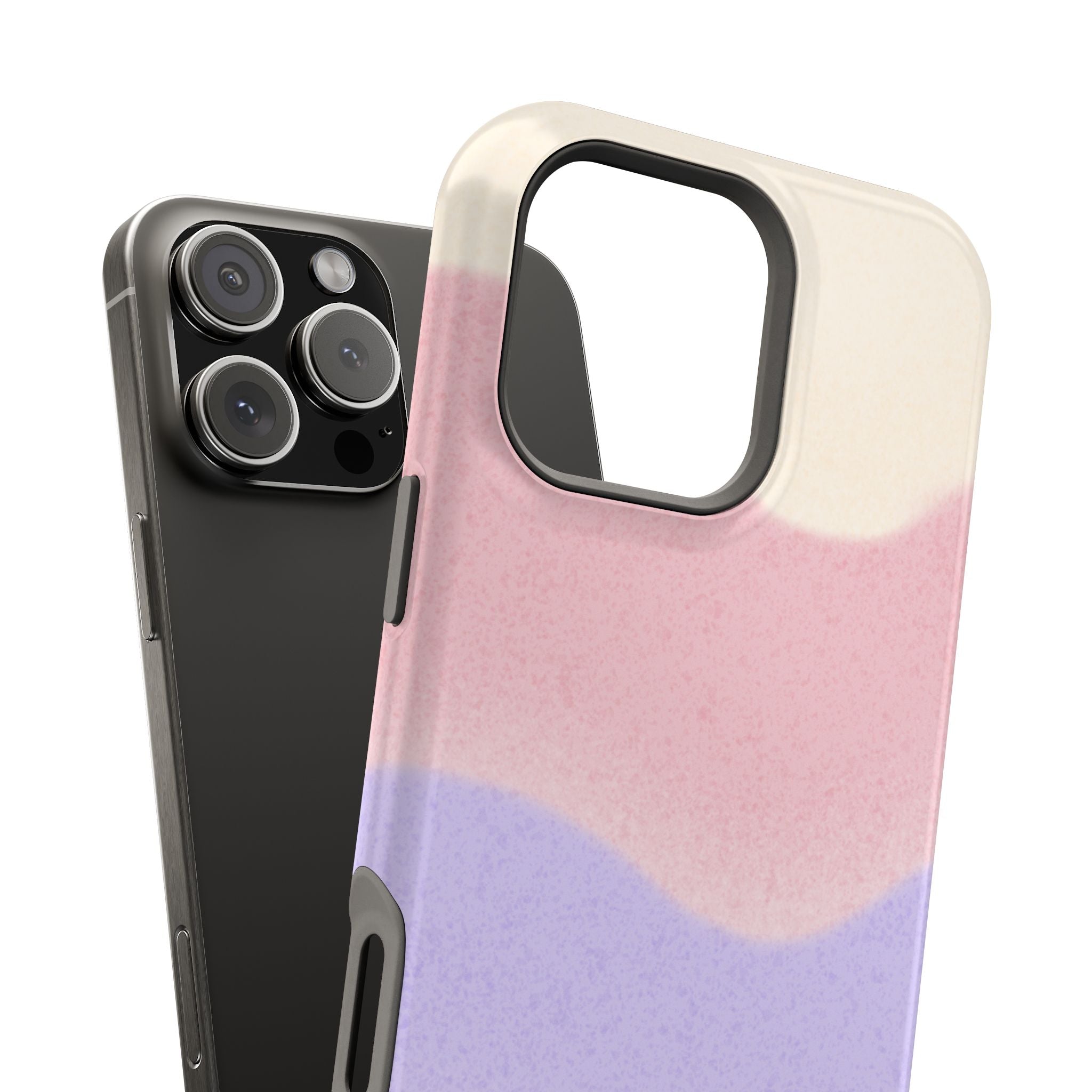 Soft Pastel Waves MagSafe iPhone Case — Dreamy Minimalist Cream, Blush & Lavender