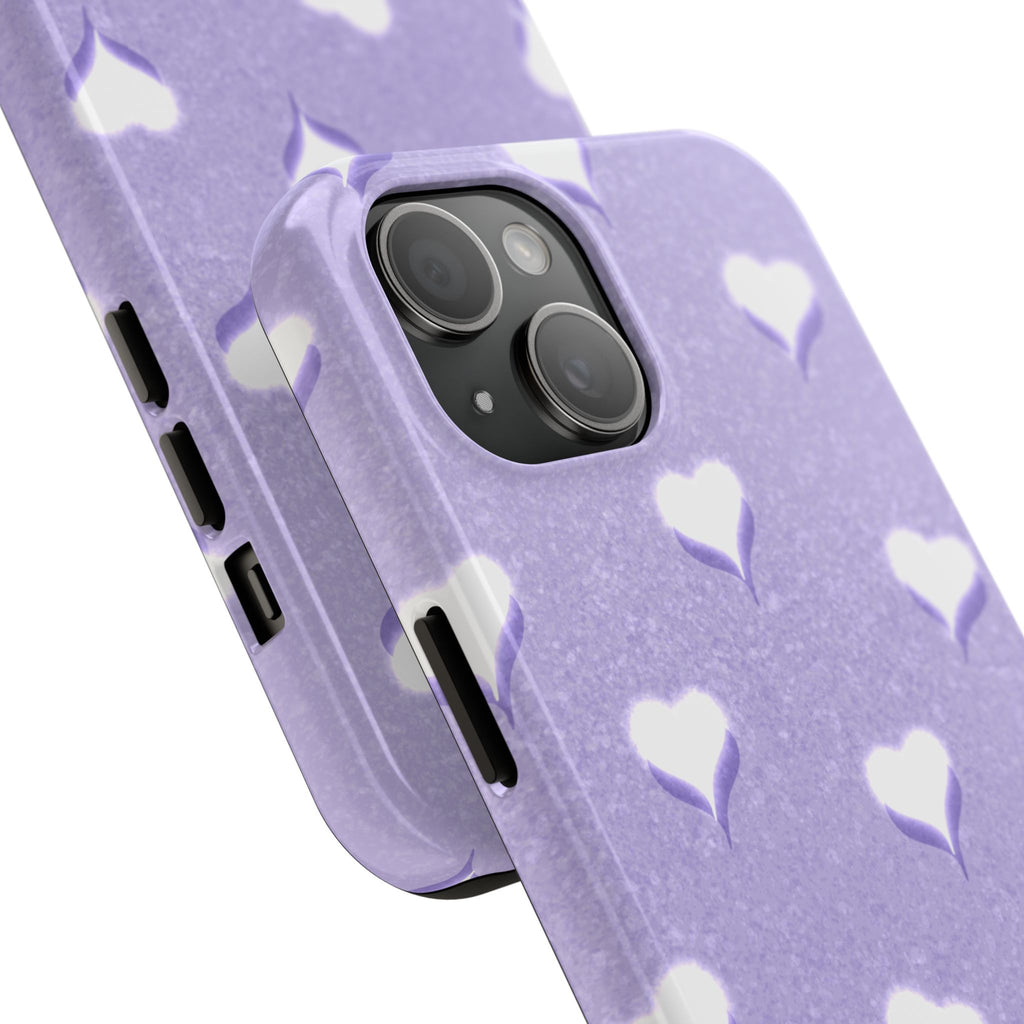 Blush Heart Glow – Soft Lilac Tough iPhone Case