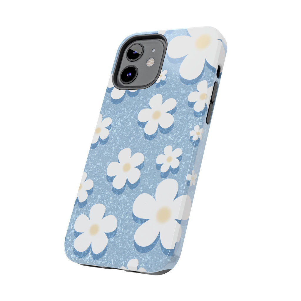 Daisy Daydream – Soft Sky Blue Tough iPhone Case