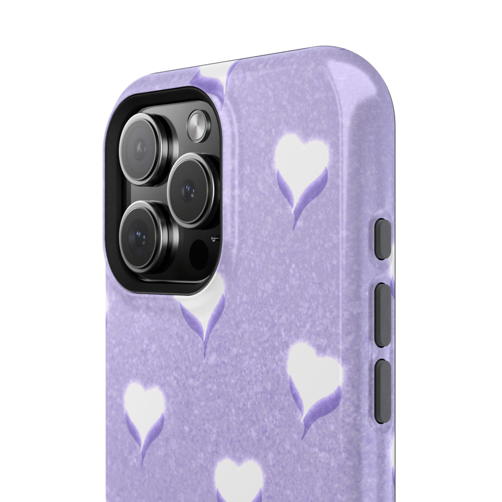 Blush Heart Glow – Soft Lilac MagSafe iPhone Case