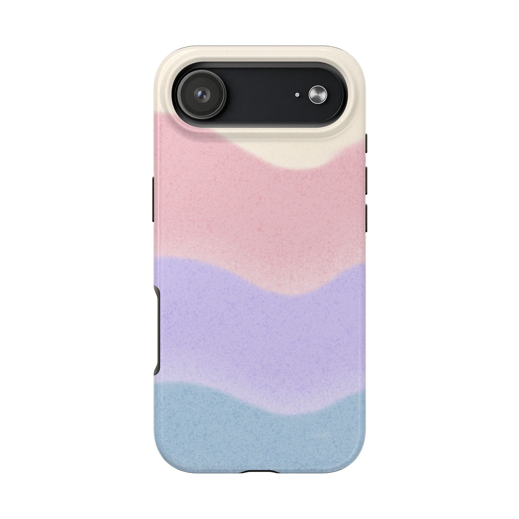Soft Pastel Waves Tough iPhone Case — Dreamy Minimalist Cream, Blush & Lavender