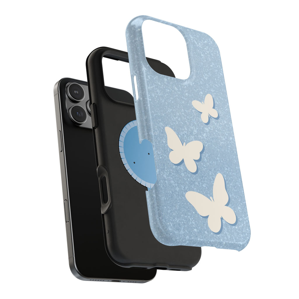 Butterfly Whispers MagSafe iPhone Case - Blue