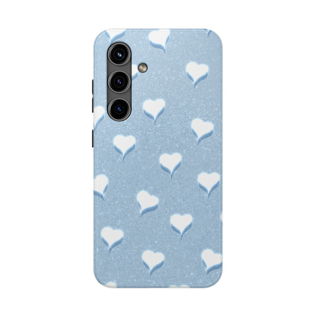 Blush Heart Glow – Soft Sky Blue Tough Samsung Case