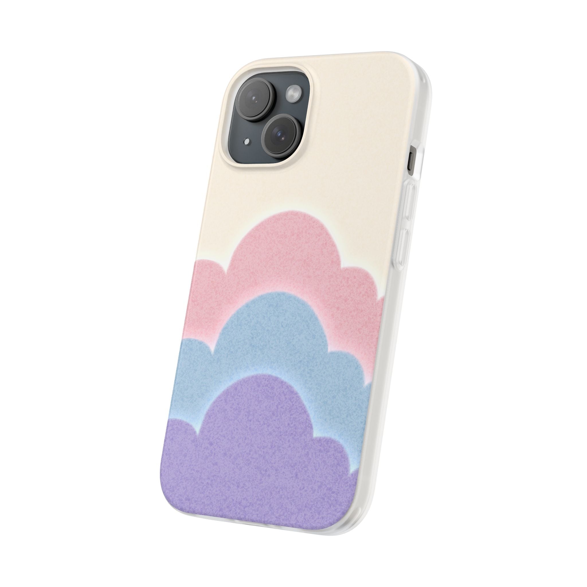Cloud Aura Pastel iPhone Case — Lavender Crescent Stars Slim Protective Case