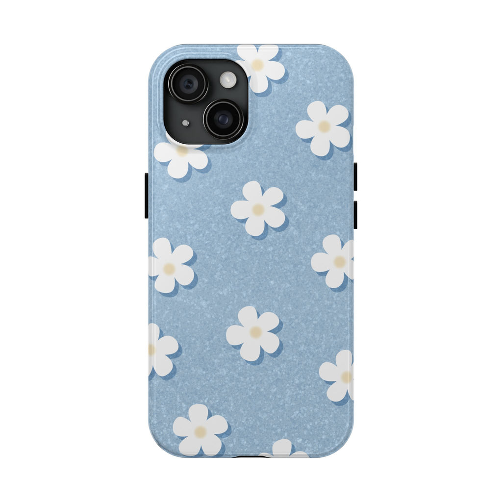 Daisy Daydream – Light Scatter Sky Blue Tough iPhone Case