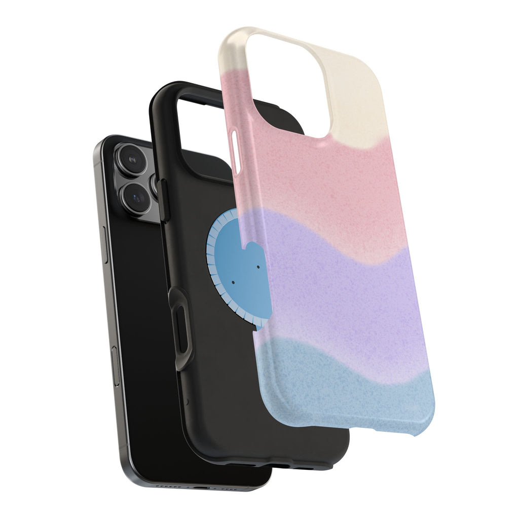 Soft Pastel Waves MagSafe iPhone Case — Dreamy Minimalist Cream, Blush & Lavender