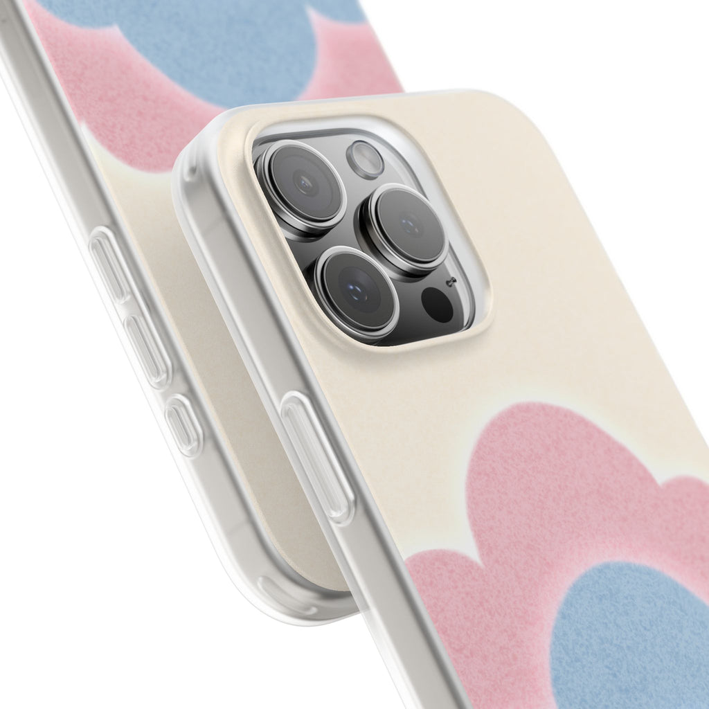 Cloud Aura Pastel iPhone Case — Lavender Crescent Stars Slim Protective Case