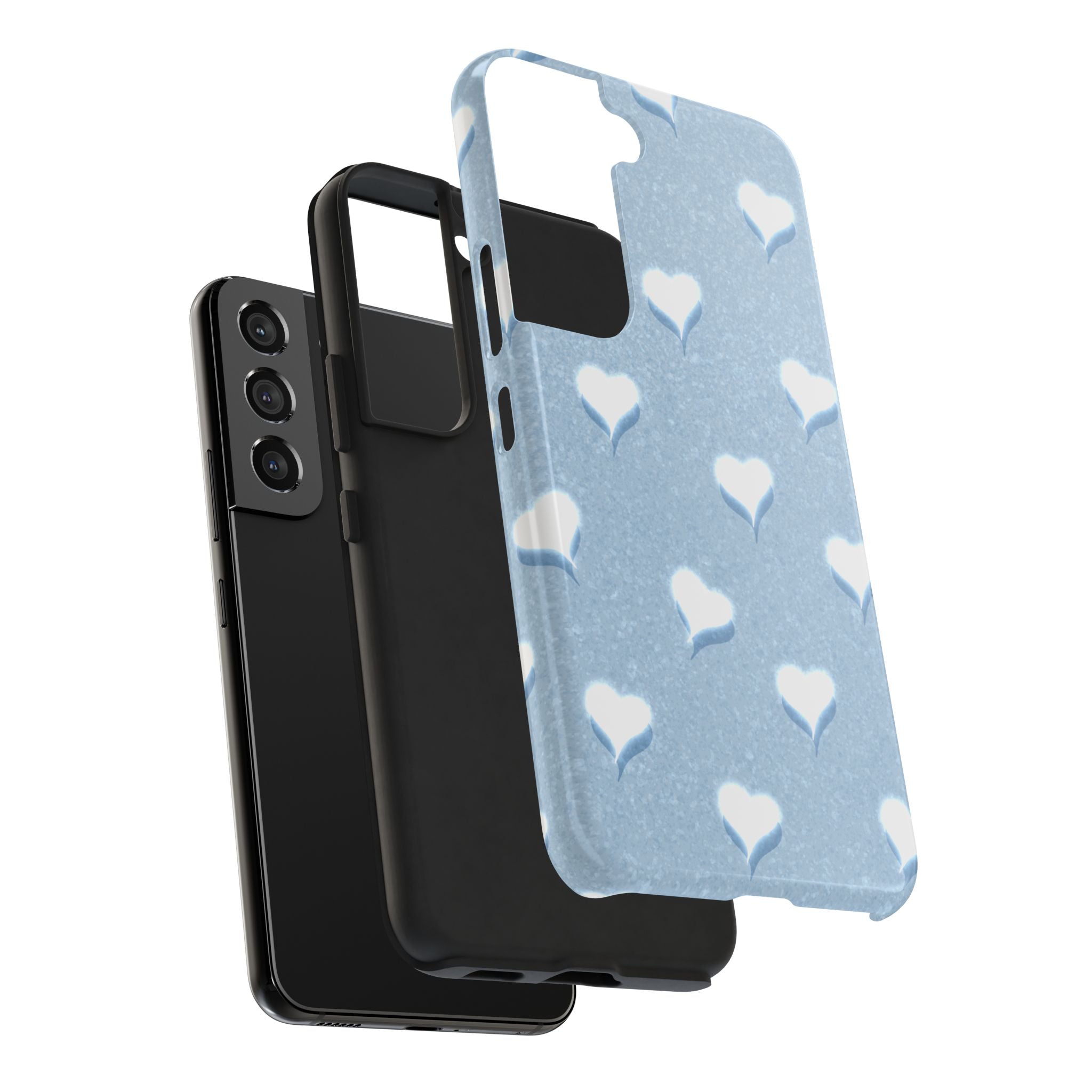 Blush Heart Glow – Soft Sky Blue Tough Samsung Case