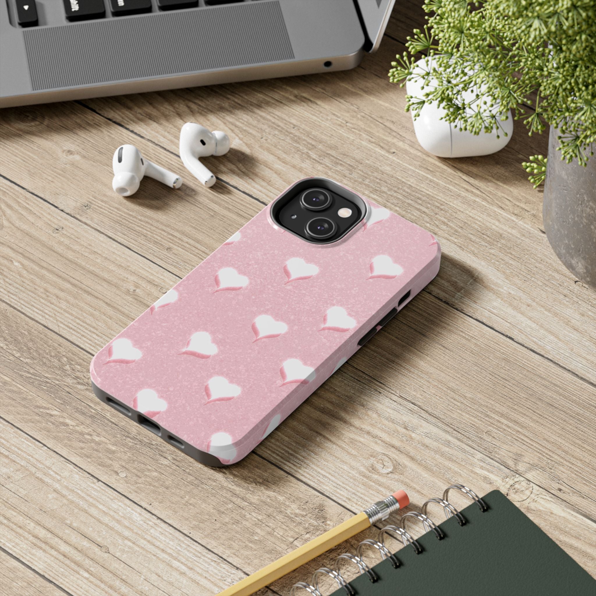 Blush Heart Glow – Blush Pink Tough iPhone Case
