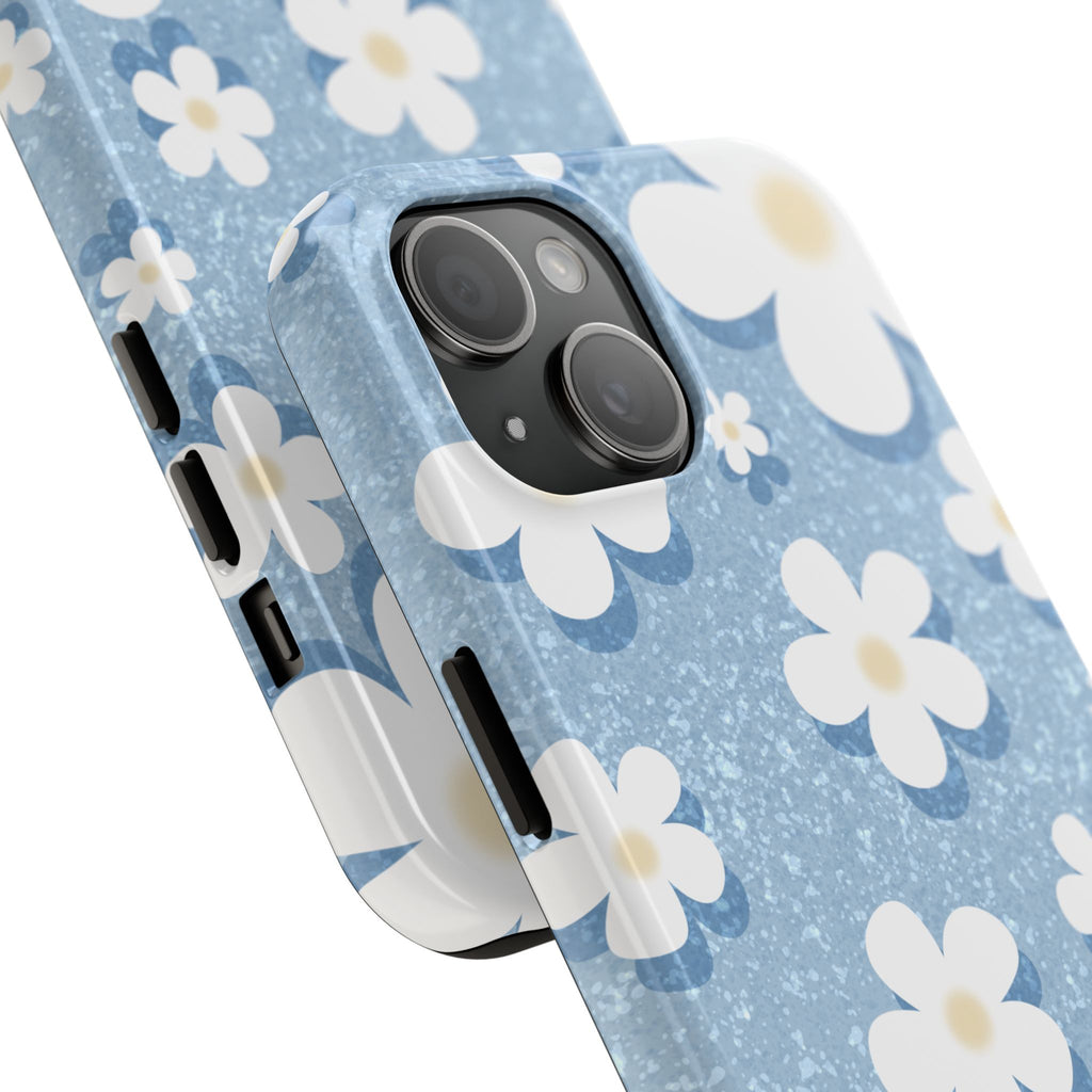 Daisy Daydream – Soft Sky Blue Tough iPhone Case