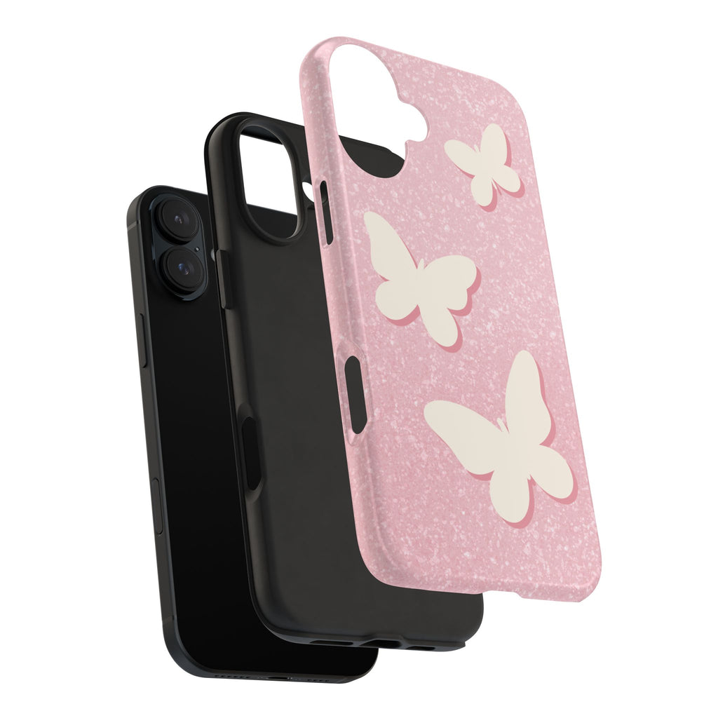 Butterfly Whisper – Blush Pink Tough iPhone Case