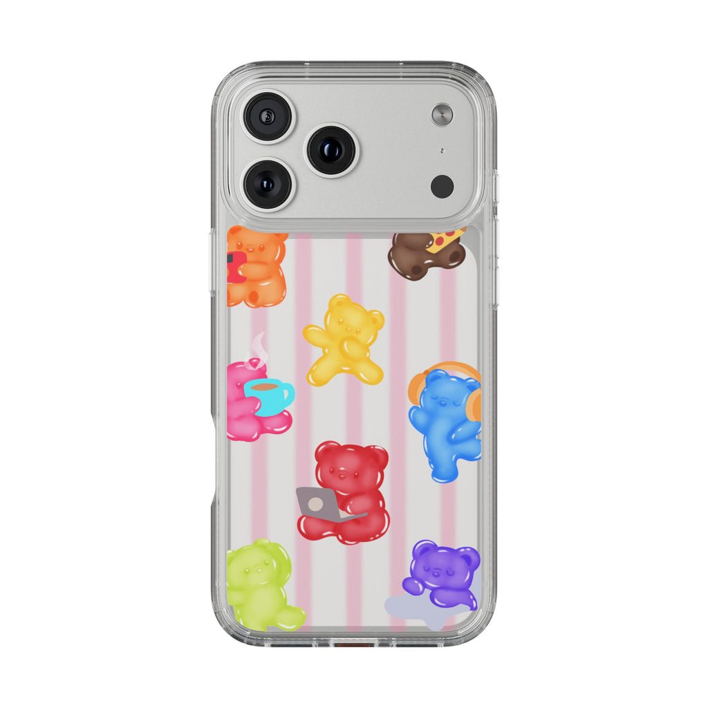 Gummy Bear Life Pattern Clear Case — Colorful Everyday Gummy Bears